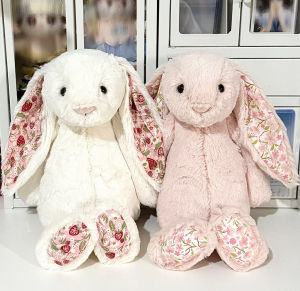 Shy Bunny Graduation Outfit Graduation season Bonnie Rabbit Plush Toy with Floral Ears Kawaii Stuffed Doll Birthday Gift Room