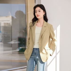 XIANGYING | Relaxed Linen Blended Casual Suit Jacket