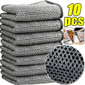 Dizoey dày dây thép khăn lau không trầy xước sợi nhỏ lưới dishrag ma thuật Khăn Rửa Chén giẻ lau nhà bếp
