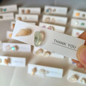 Hypoallergenic Ocean Natural Crystal Shell Earrings Abalone Stone Turquoise Sea Snail Ear Studs Fashion Jewelry for Women