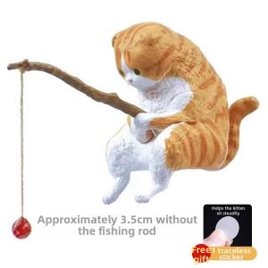 JOYCS | Cute Cat Fishing Decorative Figurine Interior Car