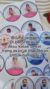 2-4 Gold/Silver Ulang Tahun Sticker Label Undangan Happy Birthday Uk.Kecil Zennida Free Design