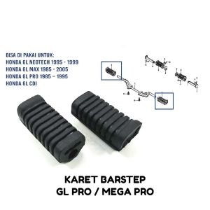 Karet Barstep GL Pro (Set Isi 2) - Footstep Postep Pijakan Kaki Depan Honda Mega Pro Neotech GL Max Mega Pro New GL CDI