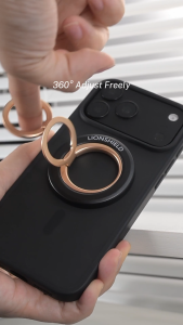 (SG) LionShield Auren Dual Magnetic Grip Stand 360° Rotating MgSafe Phone Ring Holder Compatible with iPhone / Android