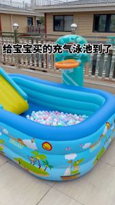 kolam renang anak free pompa / Swimming Pool for Kids Kolam Renang 1.2 Meter Kolam Tiup Kotak 3 Ring Crystal Rectangular Kolam Renang Jumbo Kolam Mandi Anak Alas Bergelembung Mainan Ukuran Besar PERSEGI PANJANG KARET BAHAN