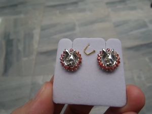 ++PY Beauty++ขายแท้ 925 Sterling silver ฝังพลอย ฝังพลอย บูรพลอย ฝังพลอย บูรพลอย 1.80 กะรัต ต่างหูเงิน ต่างหูเงิน เพชรไล่โทน สี เนื้อเพื่อน