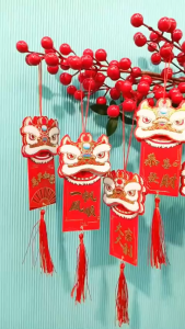 Angpao Imlek Barongsai Gantung Pohon Isi 6Pcs Ampau Gantungan Imlek Ampao Imlek Gantung Barongsai