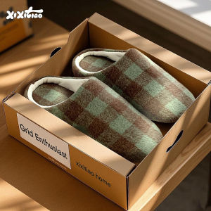 Giày Đi Trong Nhà Mềm Mại Im Lặng Thoải Mái Mùa Xuân Hè Họa Tiết Kẻ Caro Đế Bằng Giày Đi Trong Nhà Cho Cặp Đôi
