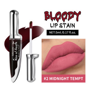 Lip Stain Kiss of Death Bloody Gothic Matte Long Lasting Waterproof Non Stick Color Darkens Over Time Vampire Makeup