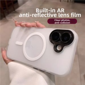 FENGNABAO | New Women Magnetic Charging Transparent Anti-fall Matte Finish Phone Case For Various iPhone Models
