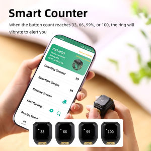 Smart APP Ring Counter Portable Digital Display Counter Bluetooth Counting Ring Time Reminder Wearable Tasbih Zikr Ring Misbah