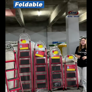 Ladder Red 3/4/5/6 Steps Household Folding Multifunctional Thickened Indoor Herringbone Foldable Climbing Ladder