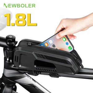 NEWBOLER Bicycle Bag Rainproof Cycling Top Front Tube Frame Bag Large Capacity MTB Road Bicycle Pannier Black Bike Accessories