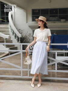 Floral Embroidery High Waist A-line Slimming Skirt
