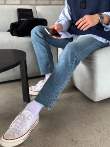 Quần Jeans Co Giãn Mỏng Mùa Hè Rộng Rãi Ôm Vừa Vặn Quần Dài Thường Ngày Denim Quần Áo Nam Phong Cách Đường Phố Thời Trang Mùa Hè