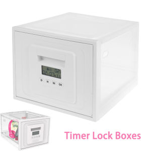 Timer Lock Boxes Anti Dust Lockable Storage Box Large Capacity Snack Storage Container Versatile Clear Lock Container Holder