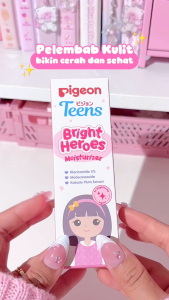 Pigeon Teens Bright Heroes Moisturizer 20ml | Skincare Remaja| Niacinamide 5% |Skin Barrier Protector | Alcohol free ringan mencerahkan