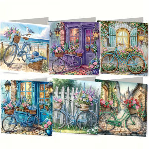 Bộ Dụng Cụ Vẽ Tranh Kim Cương Tự Làm 6 Món/bộ Họa Tiết Phong Cảnh Độc Đáo Tranh Khảm Đá Pha Lê Bộ Làm Thiệp Sinh Nhật Acrylic Tùy Chỉnh