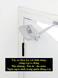 Tay co thủy lực cùi chỏ hơi đóng cửa tự động có điểm dừng 90-180 độ dùng cho mọi loại cửa 20-45kg