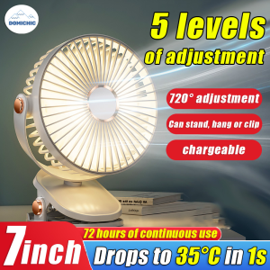 72h battery life With light rechargeable portable fan portable fan charger wireless fan 5-stage wind speed up and down adjustment noiseless portable USB rechargeable maximum battery life fan portable fan desktop fan portable electric fan