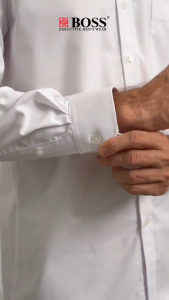 BOSS Kemeja Polos Pria Oxford Lengan Panjang Slim Fit OXK Putih