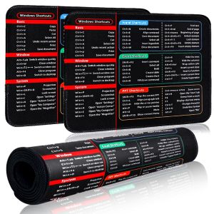 21X26ซม. แผ่นรองเมาส์ Windows Excel ทางลัดคู่มืออ้างอิงสำนักงานบ้าน Mousepad กันลื่นฐานยางสำหรับคอมพิวเตอร์พีซี