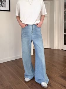 Loose Straight Leg Floor-Length Jeans Mens Casual Versatile Spring Commuter Long Pants Korean Style Wide Leg Denim