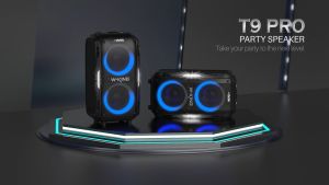 (ใช้โค้ดลดอีก10%) W-KING T9 PRO Party Speaker ลำโพงบลูทูธ 120W ไฟ LED แบตเตอรี่ในตัว พร้อม ไมค์ลอย 2 ตัว เบสหนัก