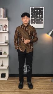Handara Batik Premium Pria Lengan Panjang Slim Fit Furing - Widagda