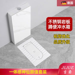 Toilet Household Potty Chair-Type Toilet with Cover Plate Urinal Toilet Squat Toilet Floor Stone Plate Flushing Cistern Whole Set