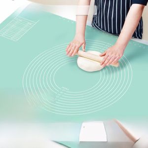 Food Grade Silicone Mat Bread Kneading Pad Kitchen Workbench Baking Rolling Mat Non-Stick Surface Easy Clean for Home Use