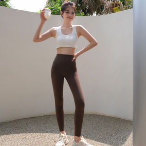 High Waist Womens Yoga Pants Spring Autumn Wear Thin Tummy Control Bottoming Pants Nine-Tenths Length Shark Skin Texture