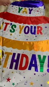 Bong Bóng Hình Bánh Kem Sinh Nhật Khổng Lồ Bánh Gato Trang Trí Sinh Nhật Size 100cm