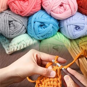 100g Elastic T-Shirt Yarn Woven Fabric Soft T-Shirt Yarn Thick Handmade Weaving Yarn For Craft/Bag/Basket Weaving