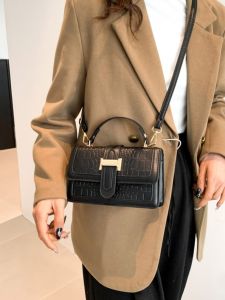 กระเป๋าสะพายข้างทรงสี่เหลี่ยมเล็กแฟชั่นสำหรับผู้หญิง กระเป๋าถือสไตล์วินเทจ กระเป๋าสะพายข้างแบบห้อยไหล่ กระเป๋าสะพายข้าง PU สำหรับวัยรุ่น