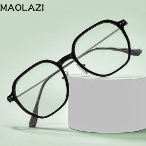 MAOLAZI แว่นตาแฟชั่นใส่สบายย้อนยุคเซ็กซี่ใสน้ำหนักเบาเป็นพิเศษกรอบแว่นตาสั่งตัด D974E ผู้หญิง