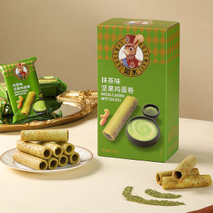Matcha Flavored Egg Roll 128g Healthy Snack for Office Afternoon Tea Breakfast Leisure Crisp Biscuit from Guangdong China