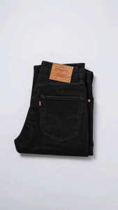 Levis 501 Original Classic Straight Fit Denim Black Jeans for Men - High-Quality Full Length Regular Waist