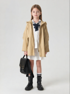 Marc&Janie | Elegant Loose Hooded Coat for Girls Autumn