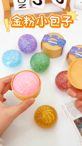 Dumpling Stress Ball With Steamer Colorful Squishy Bun Sensory Toy for Anxiety Relief Squeeze Dough Ball for Adults&Kids