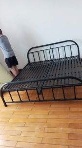 Giường sắt đẹp giá tốt sơn tĩnh điện Rộng 80cm 1m 1m2 1m4 1m6 1m8 mẫu bi đen SHIP HỎA TỐC.