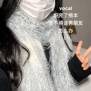 ผ้าพันคอสั้นขนยาวทำมือ DIY สำหรับฤดูหนาว ผ้าคลุมไหล่ผู้ชายและผู้หญิง สไตล์อื่นๆ ผ้าฝ้ายผสม