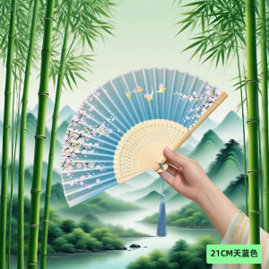 Classical Chinese Style Portable Folding Fan Dance Performance Cheongsam Show Summer Cool Fan New 2024 Match with Horse Tailed Skirt