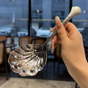 18/10 Stainless Steel Serving Spoon Mixing Spoon Public Spoon Large Shell Spoon Chefs Choice Dining Utensils Western Spoon