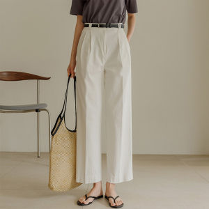 PIAOYA | High-waist Cropped Trousers Slim Leg Wide Legs Small Stature Suitable for Summer