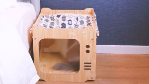 Wooden Cat House | Kotak Kayu Kucing | FREE Hammock & Thick Cushion 猫箱 Wood Cage Box Rumah Kucing Pet Houses haiwan ayam
