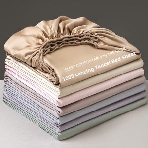Solid Color Tencel Bed Skirt Mattress Protector