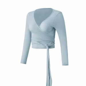 Rapid Dry Binding Strap V-Neck Slim Fit Yoga Wear