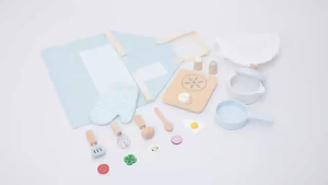 Umu wooden cooking set pretend play toy role play cooking with apron kitchen role toy