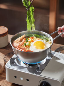 Korean Style Large Capacity Noodle Bowl with Lid And Handle Food Grade 304 Stainless Steel for Students Dormitory Screw Rice Noodles